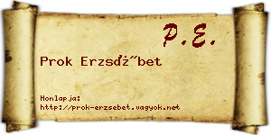 Prok Erzsébet névjegykártya