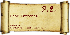 Prok Erzsébet névjegykártya